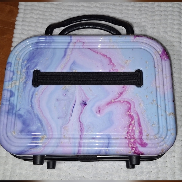 Triforce Elite Hardshell Cosmetic Makeup Case Luggage Carry On Multi Marble - Picture 1 of 11